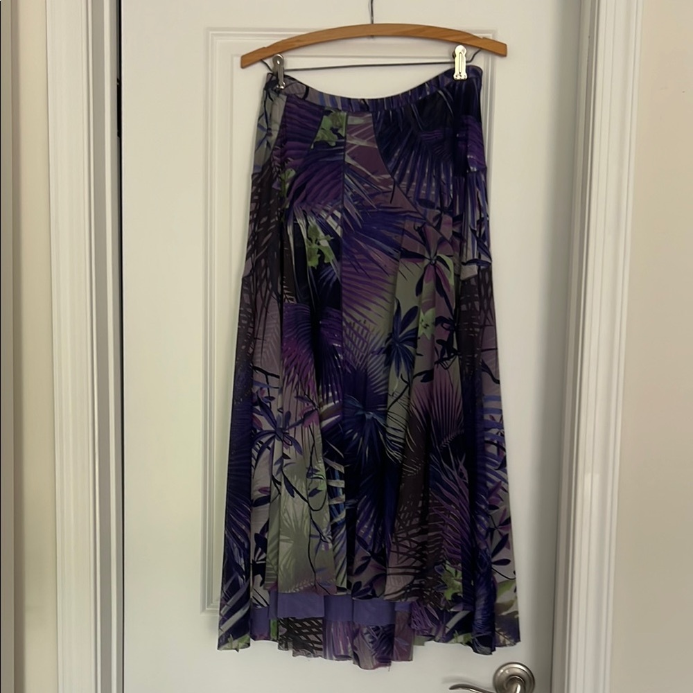Jean Paul Gaultier Purple and Green Maxi A-Line Skirt